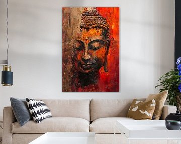 Dynamisch Abstract Portret van Boeddha in Kleur van Art & Soul Creations