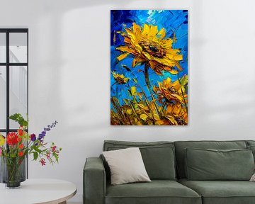 kleurrijke zonnebloemen van Egon Zitter