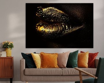 Gouden lippen glinsterend in het donker van Art & Soul Creations