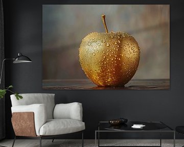 Gouden Appel met Druppels op Warme Achtergrond van Art & Soul Creations
