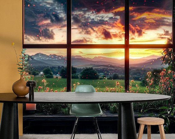 Voorbeeld van het werk in een kamer