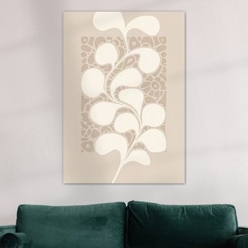 Grafik Tänzelnde Pflanze - Beige 2.0 - Wandgalerie - Japandi - Abstrakt von Digital Art Lover