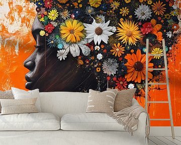 Frau mit Blumen von Bert Nijholt