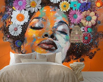 Frau mit Blumen von Bert Nijholt