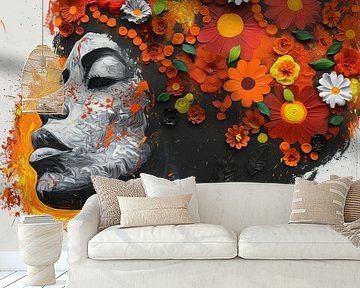 Frau mit Blumen von Bert Nijholt