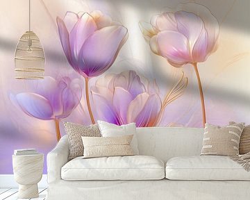 Tulpen in zarten Farben von Schwarzer Kaffee