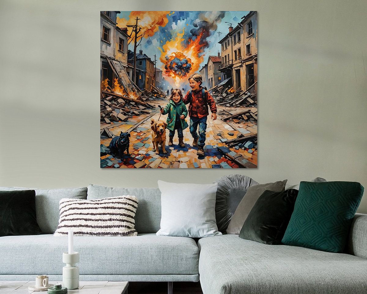 Voorbeeld van het werk in een kamer