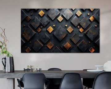 Tableau de luxe or noir sur de-nue-pic
