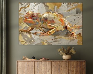 Golden Camouflage van Blikvanger Schilderijen