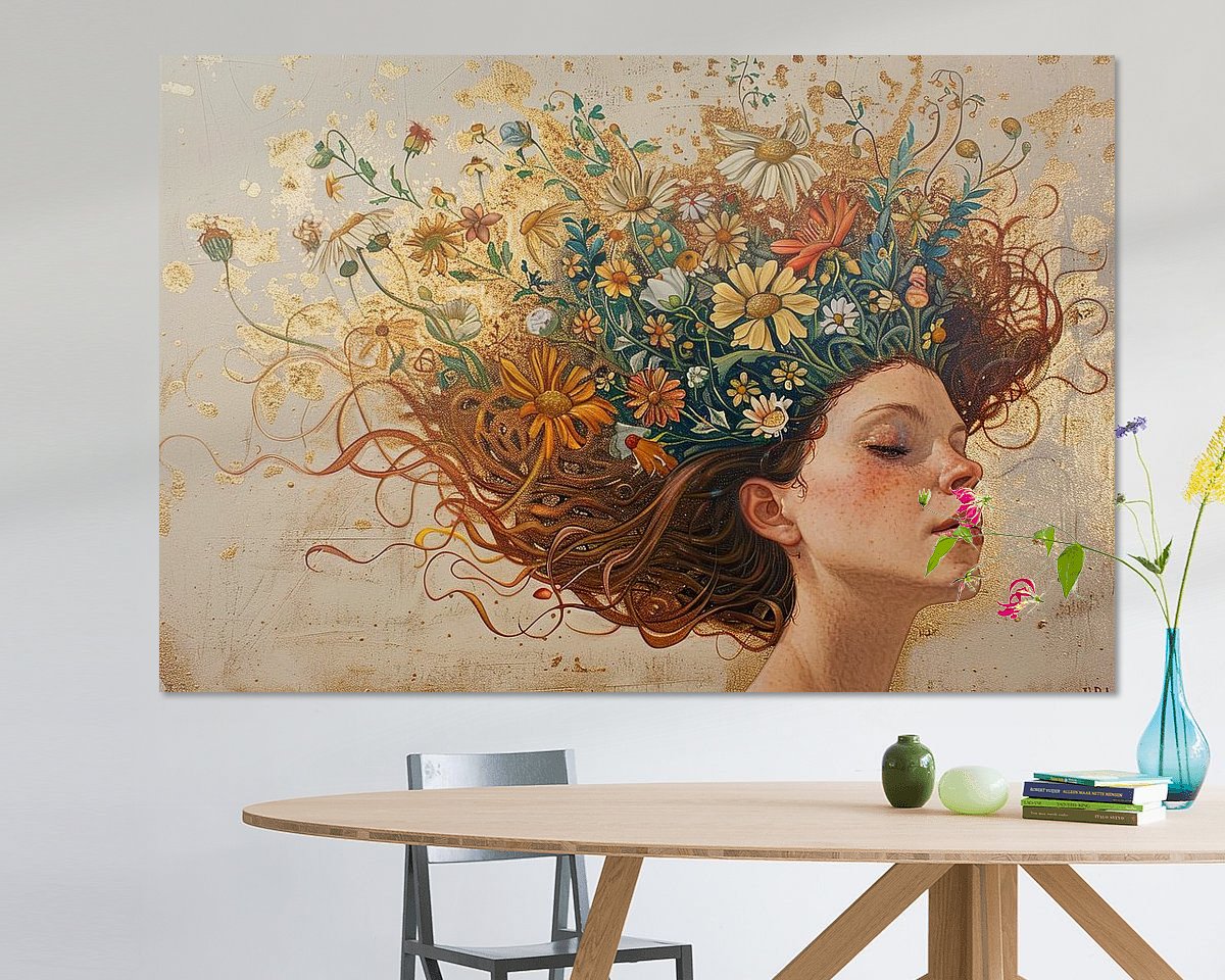 Voorbeeld van het werk in een kamer