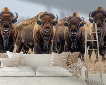 4 bison panorama by TheXclusive Art