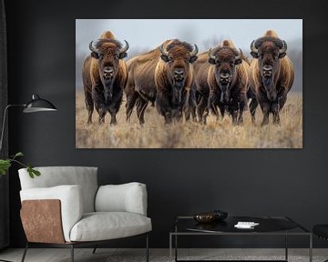 4 bizons panorama van TheXclusive Art