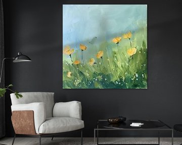 Bloemenveld Bloemen van Poster Art Shop