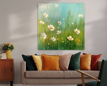 Bloemenveld Bloemen van Poster Art Shop