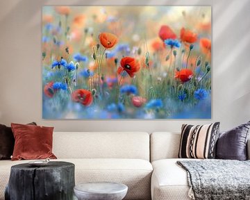 Een sereen veld van bloemen in pastelkleuren van Art & Soul Creations