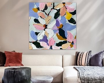 Vrolijke Bloemenzee in Pastel van Color Square