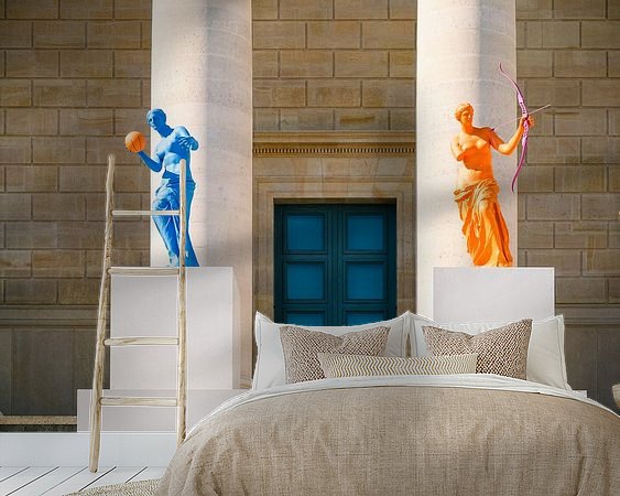 Voorbeeld van het werk in een kamer