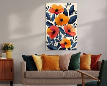 Levendige Illustratie van Kleurrijke Bloemen en Bladeren van Art & Soul Creations