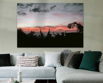 Tropische zonsondergang Gran Canaria | Fotoprint Canarische Eilanden | Kleurrijke reisfotografie Spanje van HelloHappylife