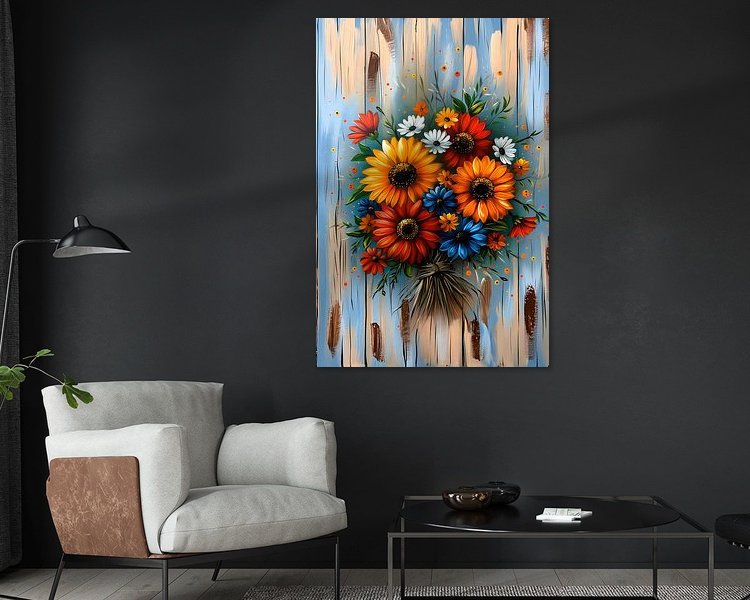 Voorbeeld van het werk in een kamer