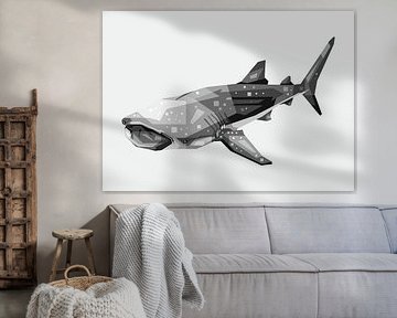 Requin-baleine ÉCHELLE GRISE