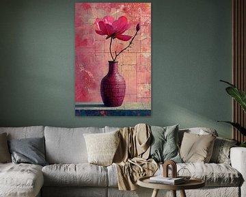 Crimson Mirage Canvas van Kunst Kriebels