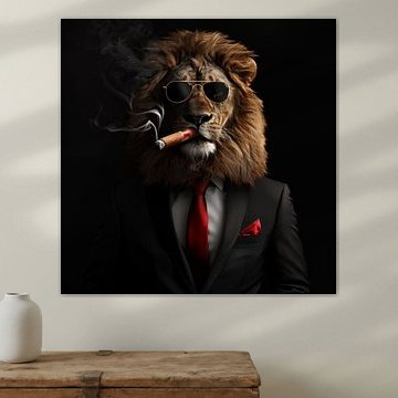 Lion with cigar and sunglasses by TheXclusive Art