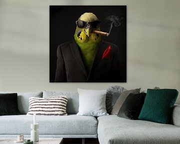 Parkiet met sigaar en zonnebril van TheXclusive Art