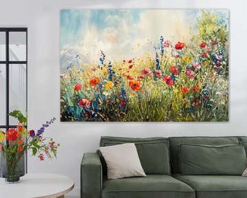 Klaprozen in het bloemenveld van Thea
