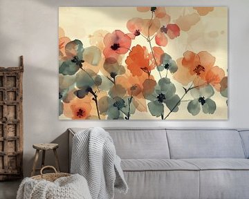 Aquarel bloemen van Thea