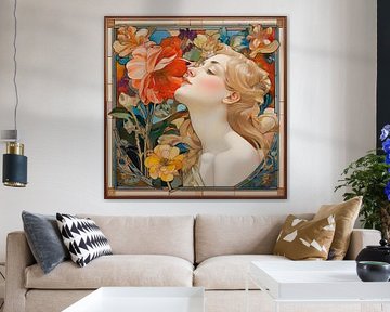 Delphine Fairfield in the style of Mucha by Dillon Hardwood Gallery