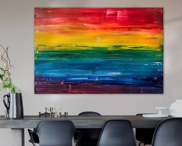 Abstracte regenboog van Mel Digital Art
