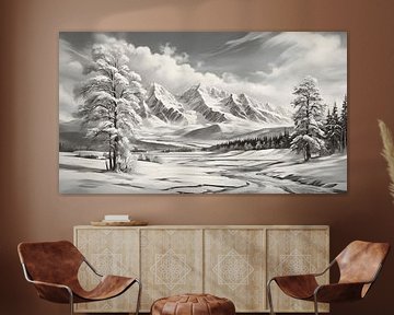 Schilderij Berg Winterlandschap van Anton de Zeeuw
