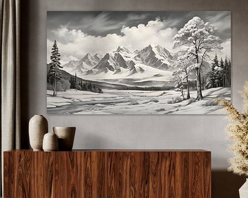 Schilderij Berg Winterlandschap van Anton de Zeeuw