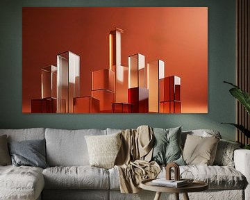 Skyline in glas en patroon van Mustafa Kurnaz