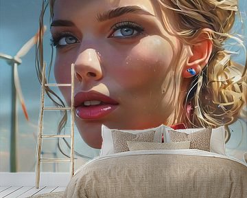 Junge Frau mit strahlend blauen Augen