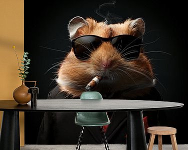Voorbeeld van het werk in een kamer