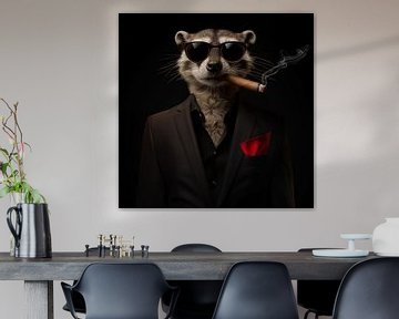 Meerkat met sigaar en zonnebril van TheXclusive Art