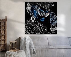 Voorbeeld van het werk in een kamer