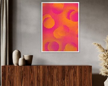 Rasterpatroon - Roze en oranje van Malou Studio