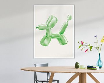 Ballon hond - groen van Malou Studio