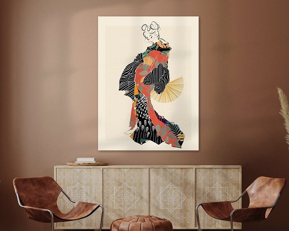 Voorbeeld van het werk in een kamer