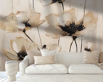 Bloemen taupe van Bert Nijholt