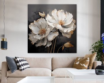 Flowers in white and gold by Bert Nijholt