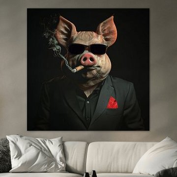 Schwein mit Zigarre und Sonnenbrille von TheXclusive Art