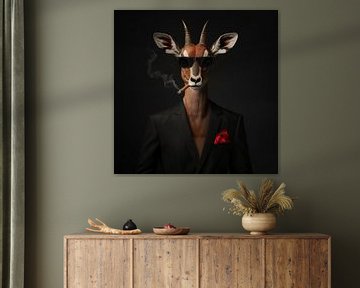 Gazelle met sigaar en zonnebril van TheXclusive Art