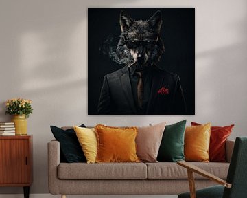 Wolf met sigaar en zonnebril van TheXclusive Art