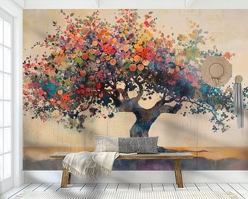 Kleurrijk Boom Schilderij | Eternal Spring Magic van Blikvanger Schilderijen