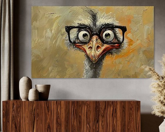 Voorbeeld van het werk in een kamer