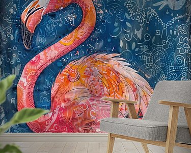 Voorbeeld van het werk in een kamer